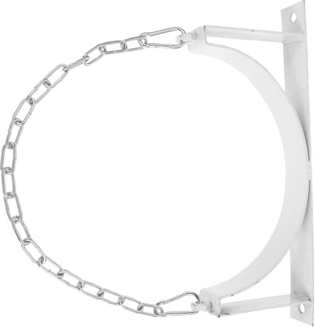 LIFKOME Wall-Mounted Propane Cylinder Stand White Single Gas Cylinder Holder Bracket for Laboratory School Welding Gas Tank Support