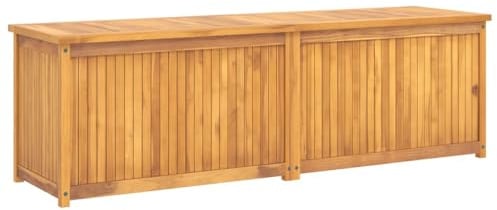 Frdhee Kiste Mit Deckel Auflagenbox, Gartenbox 175x50x55 cm Massivholz Teak für Sitzauflagen, Gartengeräte