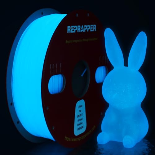 RepRapper Glow in the Dark TPU Filament 1.75mm,Leuchtend Blau Flexibles 3D-Drucker Filament 1KG, Shore 95A, ±0.03mm