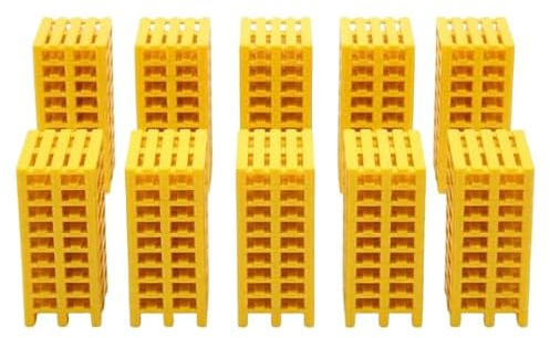 Europaletten H0 (1:87) – Set mit 100 Stück – Realistische Industrie-Ladung für Modellbahn & Diorama – 9 Farben wählbar – Handgefertigt im Elsass (Gelb)
