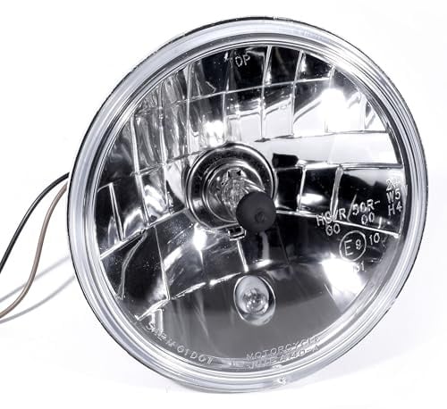WTMT 5¾ Zoll H4 Scheinwerfereinsatz Klarglas Universal - Für Harley Motorrad Custom