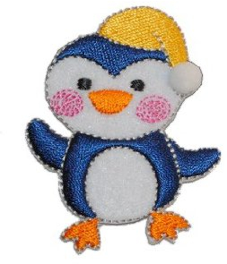 alles-meine.de GmbH Pinguin 4,6 cm * 5,7 cm Bügelbild Aufnäher Applikation Pinguine gelb Antarktis Vogel EIS Winter