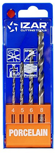 Izar 31004 Juego Broca Porcelanico 1882, 1482, 4 Piezas