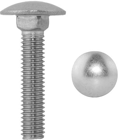Schlossschrauben M5 X 25 DIN 603 Edelstahl A2 (20 Stück) - V2A Flachrundschrauben mit Vierkantansatz u. Vollgewinde