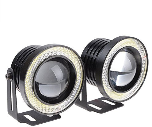 LED-Nebelscheinwerfer, 7,6 cm, 7,6 cm, Weiß / Blau / Rot, COB, Halo Angel Eye Ringe (blau)