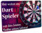 Crealuxe Fussmatte - Hier wohnt EIN Dartspieler - 60x40 cm - Gummi Rückseite/rutschfest - Filzoberfläche - Bedruckte Türmatte - Innenmatte - Schmutzmatte - Dart Zubehör