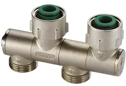 Simplex Variocon N Anschlussventil mit Konuseinsätzen, für Ventilheizkörper G 3/4 AG x G 3/4 IG - F12002