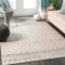 Surya Nagano Teppich Wohnzimmer Boho, großer Teppich Schlafzimmer 200x274 cm - Teppich für Esszimmer mit geometrischem Muster, Skandinavischer Wohnzimmerteppich modern in Weiß und Grau