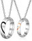 Gkmamrg Valentinstagsgeschenk Partner Pärchen Geschenk Ringe Anhänger mit Ketten 50cm 60cm, Zirkonia Partnerringe Paar Halskette mit Gravur Partnerketten Liebesgeschenk