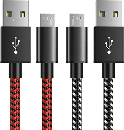 Cable de Carga para Mando de PS4, 6amLifestyle Cable de Nylon Trenzado Extra Largo Micro USB 2.0 de Sincronización de Datos Compatible con Playstaion 4, PS4 Slim/Pro, Xbox One S/X Controller