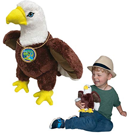 EcoBuddiez - Adler von Deluxebase. Mittelgroß 20cm weiches Plüschtier aus recycelten Plastikflaschen. Umweltfreundliches kuscheliges Geschenk für Kinder und süß Stofftier für Kleinkinder.