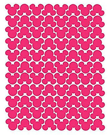 176 adesivi da parete per cameretta dei bambini, motivo: Topolino, per camera da letto, in vinile, decorazione per la cameretta dei bambini, colore rosso rosa)