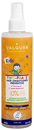 Valquer Acondicionador Bifásico Preventivo Infantil Sin Aclarado Fórmula Zero. Acondiciona y Protege el Cabello de los Niños Aportando Suavidad y Facilitando el Desenredo. A partir de 3 Años. 300 ml