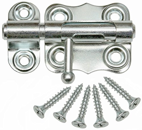 Bolzenriegel Türriegel Schlossriegel Möbelriegel Schubriegel (2, 40 mm Silber Verzinkt)