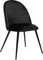 Atmosphera Créateur d'Intérieur - Chaise Slano Velours Noir - Pieds en Acier Noir - Confortable Coussin Intégré - Salon, Cuisine, Bureau
