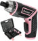 AVID POWER Electric Cordless Screwdriver Set Rechargeable 4V Power Screwdriver Kit with 44pcs Accessories, 5.65Nm Screw Gun, 5+1 Torque Setting, 2 Position Handle with LED Light - Pink Tools for Women