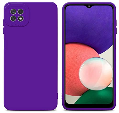 Cadorabo Hülle kompatibel mit Samsung Galaxy A22 5G Schutzhülle TPU Silikon Case Liquid Design mit Kameraschutz Slim Kratzfest Weiche Gummi mit Rundumschutz Case Hülle für Galaxy A22 5G in Lila