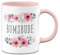 Tassenbrennerei Original Blümchen Tasse mit Spruch Bumsbude - Büro Kaffeetasse lustig für die Arbeit - Geschenk Kollegen, Kollegin (Rosa)