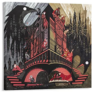 Six of Crows Poster mit schwarzen und roten Details, Wandkunst, Poster, Schriftrolle, Leinwandbild, Bild, Wohnzimmer, Dekoration, Zuhause, 30 x 30 cm