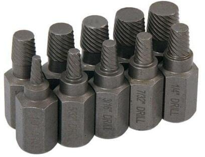 10Pcs Screw Extractor Set Multi Spine Easy Out Drill Bits Broken Rust Damaged Bolt Stud Remover Heavy Duty 1/8to 13/32