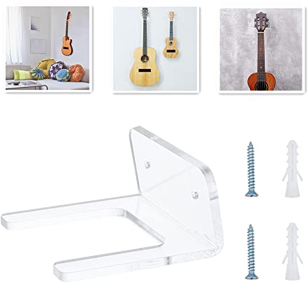 Gitarrenhalter für Die Wand, Gitarren Wandhalterung Acryl Gitarren-Display-Halter, Gitarren Ständer & Halter, für Bass-Violine Ukulele Akustische und elektrische Gitarre Ukulele (Transparent)