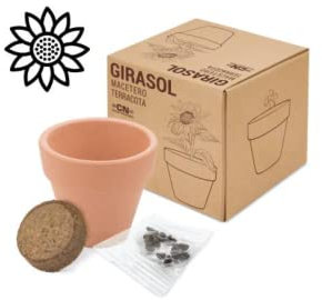 CAPRILO Lote de 10 Macetas Decorativas de Terracota con Semillas (a Elegir). Decoración Hogar. Menaje Jardín. Regalos Originales. Detalles para Comuniones, Cumpleaños, Bautizos y Bodas. DK (Surtidas)
