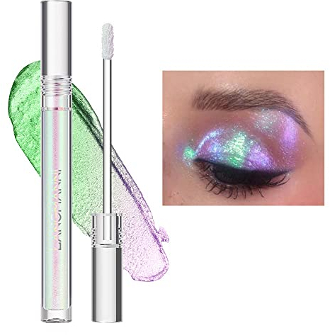 Multichrome Lidschatten-Flüssigkeit, Metallic-Chamäleon-Glitzer-Schimmer-Metallfarbene, leuchtende, flüssige Lidschatten, funkelnder, hochpigmentierter, langanhaltender Lidschatten (GX013)