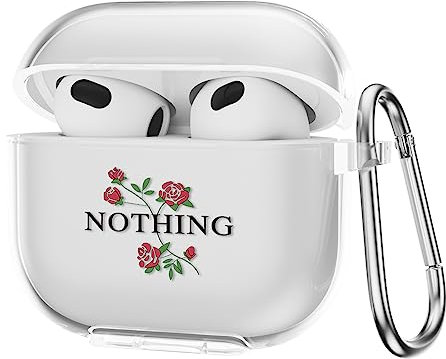 CasurvivePro Fundas para auriculares AirPods 3, con mosquetón transparente, fundas de TPU con bonito patrón para Apple AirPods (3ª generación)