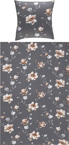 REDBEST Bettwäsche Single-Jersey anthrazit Größe 1x 155x200 cm + 1x 80x80 cm