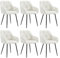 WOLTU 6er Set Esszimmerstühle, Küchenstuhl, Stuhl Esszimmer Wohnzimmer, ergonomischer Sessel, Armlehnstuhl, Polsterstuhl, Sitzfläche aus Samt, Metallbeine, Creme, EZS02cm-6