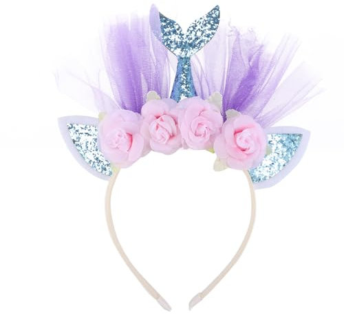 FRCOLOR Sirène Pour Les Filles Bandeau De Sirène -tête Étoiles De Mer Bandeau Queue De Poisson Bandeaux De Sirène -tête Queue De Sirène Vêtements Pour Femmes Enfant Déguisement