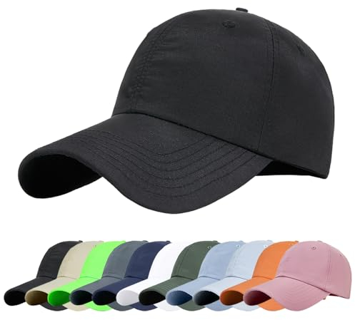 Baynetin Baseball Cap, Atmungsaktive Freizeit UV Baseballmütze Sport Cap Verstellbar Basecap, Sonnenschutz Baseballkappe (Schwarz)