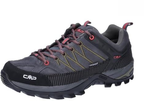 CMP Rigel Low Trekking Shoes WP, Scarpe da Trekking Uomo, Titanio Chili, 42 EU