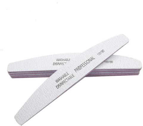 Professional Nail Files Double Sided Emery Board(100/180-Grit) Nail Styling Tools Pet Grooming Tools for Home and Salon Use White