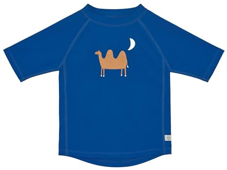 LÄSSIG Baby Kinder Schwimmshirt Badeshirt Kurzarm mit UV-Schutz/Short Sleeve Rashguard Camel Blue, 7-12 Monate, Größe: 74/80