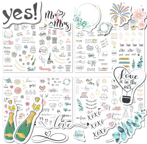 Jostift Gästebuch Hochzeit (230 Motive), Sticker für Fotoalbum, Liebe Hochzeitssticker, Love Stickers für Gästebuch oder Scrapbook, Wedding Deko
