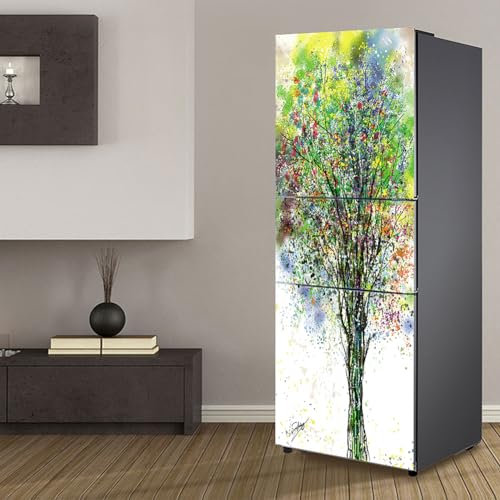 Fridge Wraps Kitchen Fridge Skins - Full Door Covers, Wall Stickers for Kitchen Decal, Colored Tree