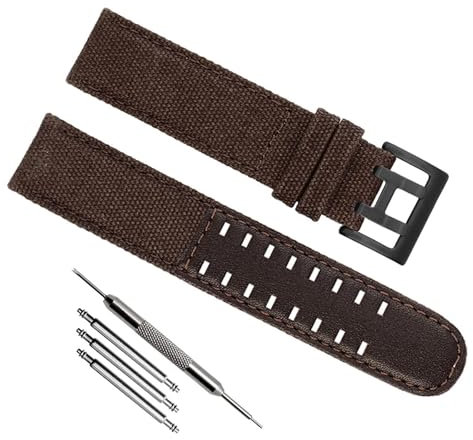 RWCCCRW Echtes Leder Nylon Khaki Field Armband für Hamilton H760250/h77616533/h70605963 H68201993 Herrenuhrenarmband