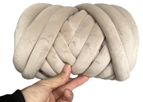 Chunky Cotton Tube Garn Handgestrickte Kristall Weiche Samt Gefüllte Garn 3cm Dicke Erstellen Grobe Warme Atmungsaktive Decken für Arm Stricken und DIY Projekte Tasche (36 Hellbraun)