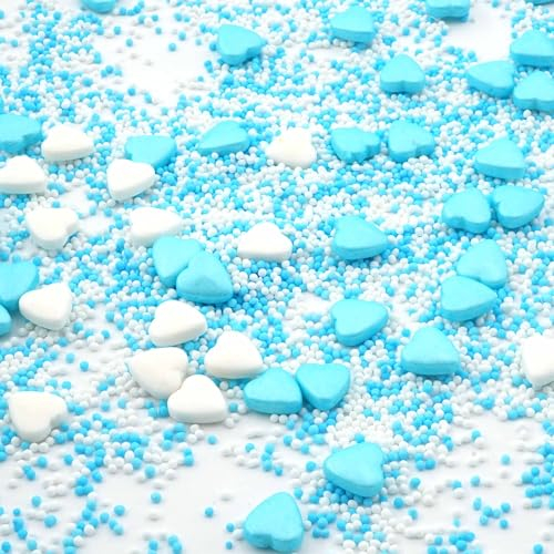 STREUSEL GLÜCK Amore blu blau weiss 40g Zuckerstreusel Sprinkles Tortendeko Geburtstag Kindergeburtstag Hochzeit Verzierung von Plätzchen Torte Kuchen Cupcakes Muffins