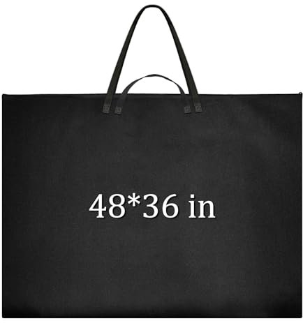 Nufiwra Wasserdichte Kunst-Portfolio-Tasche, 121,9 x 91,4 cm, große Kunstzubehör-Tragetasche mit Nylon-Schultergurt, Posterboard-Aufbewahrung und Skizzentasche für Kunstwerke