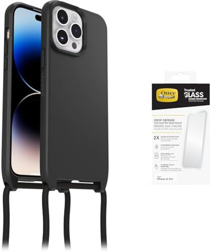 OtterBox React Necklace MagSafe Apple iPhone 14 Pro Max - black with Premium Tempered Glass Protector