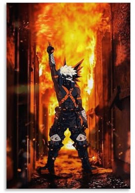 My Hero Academia Anime Bakugou Katsuki Art Poster Dekorative Malerei Leinwand Wandkunst Wohnzimmer Poster Schlafzimmer Malerei,Wandkunst Bilddruck Moderne Familienzimmer Dekor 08x12inch(20x30cm)