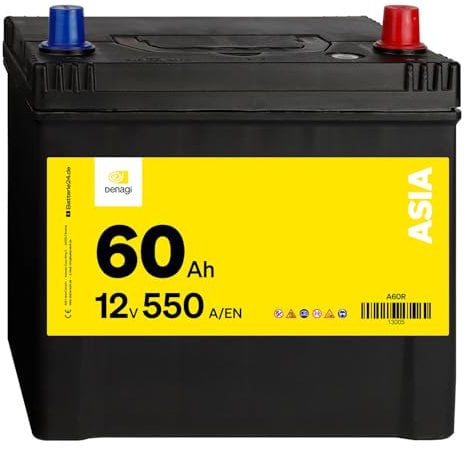 Denagi ASIA Autobatterie A60R 12V 60Ah 550A/EN Starterbatterie