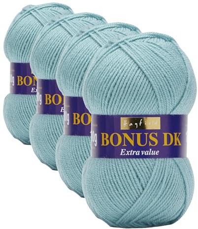Sirdar Hayfield Bonus DK Double Knitting, Lagoon Blue (607), 100g (Pack of 4)