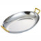 Español Paellera, Acero Inoxidable 304 Sartén Antiadherente Con Asas Remachadas, Oval Marisco Plato Para Langosta Para Camping Y Recolección, 36cm, Silver