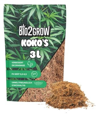 Bio2Grow Coco Mix 3L - Kokoserde gepresst Blumenerde Substrat Kokos Anzuchterde Grow Anbau Indoor Outdoor