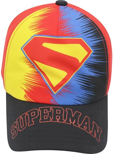 Concept One Jungen Dc Comics Superman Baseball Cap, Boy's Snapback Hat with Logo and Curved Brim Baseballkappe, Schwarz, Einheitsgröße