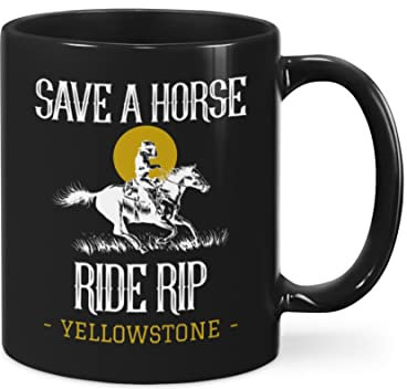 Geschenktasse Einzigartig Keramik Kaffeetassen Keramik Becher Geschenk-Idee Für Geburtstagsgeschenk Frauen 330 Ml Reitpferd, Rette Ein Horse, Rip Yellowstone