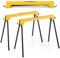 HOMFME Folding Saw Horse Twin Pack, Heavy Duty Metal Work Trestle Stands with Handle and Non-Slip Footpads, Portable Lightweight Workbench Sawhorse Pair, 454 kg Load Capacity (Yellow)